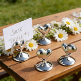 10-Pack Silver Plated Alloy Place Card Holders with Hollowed-Out Heart Designs, Elegant Wedding Reception Seating Card Clips for Banquets, Parties and Events In Australia - Darrahopens
