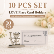 10-Pack Silver Plated Alloy Place Card Holders with LOVE Designs, Elegant Wedding Reception Seating Card Clips for Banquets, Parties and Events In Australia - Darrahopens