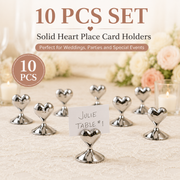 10-Pack Silver Plated Alloy Place Card Holders with Soild Heart Designs, Elegant Wedding Reception Seating Card Clips for Banquets, Parties and Events In Australia - Darrahopens