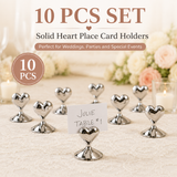 10-Pack Silver Plated Alloy Place Card Holders with Soild Heart Designs, Elegant Wedding Reception Seating Card Clips for Banquets, Parties and Events In Australia - Darrahopens