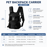 Black Hands Free Adjustable Dog Carrier Backpack with 3-Point Support, Reserved Tail Opening and Wide Padded Straps - Chest & Back Dual Use, Breathable on Both Sides and Quick-release Safety Buckles for Walking Bike Travel Outdoor Use, S Size