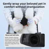 Black Hands Free Adjustable Dog Carrier Backpack with 3-Point Support, Reserved Tail Opening and Wide Padded Straps - Chest & Back Dual Use, Breathable on Both Sides and Quick-release Safety Buckles for Walking Bike Travel Outdoor Use, M Size