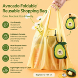 Portable Cute Avocado Corduroy Storage Pouch with Zipper and Hidden Folding Shopping Bag - Lightweight Reusable Eco Grocery Tote Bag with Fruit Charm for Shopping, Travel, Books, iPad and Daily Essentials In Australia - Darrahopens