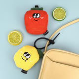 Portable Cute Avocado Corduroy Storage Pouch with Zipper and Hidden Folding Shopping Bag - Lightweight Reusable Eco Grocery Tote Bag with Fruit Charm for Shopping, Travel, Books, iPad and Daily Essentials In Australia - Darrahopens