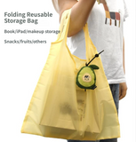 Portable Carrot Lemon Corduroy Storage Pouch with Zipper and Hidden Folding Shopping Bag - Lightweight Reusable Eco Grocery Tote Bag with Fruit Charm for Shopping, Travel, Books, iPad and Daily Essentials In Australia - Darrahopens