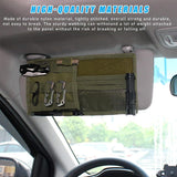 Black Tactical Molle Car Sun Visor Organizer Panel – Durable Nylon Vehicle Storage Pouch with Adjustable Buckle, Loop Panelled EDC Pockets and Pen Sheath for Cars, Trucks, SUVs and Daily Driving Essentials In Australia - Darrahopens