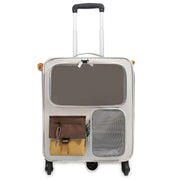 Brown and Grey Large Space Pet Carrier Trolley – Foldable Cat Carrier Backpack with Breathable Side Mesh & View Window, Silent Rolling Wheels, Storage Pocket and Removable Bottom Pad for Dog and Cat, 42 x 36 x 27CM In Australia - Darrahopens