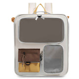 Brown and Grey Large Space Pet Carrier Backpack – Foldable Cat Carrier Bag with Breathable Side Mesh & View Window, Storage Pocket and Removable Bottom Pad for Dog and Cat, 42 x 36 x 27CM In Australia - Darrahopens