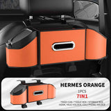 Hermes Orange Multifunctional Car Seat Back Storage Boxand Trash Can – PVC Leather Vehicle Hanging Organizer with Tissue Box Holder, Cup Holder, Phone Stand and Dual Hooks for Tidy Daily Commuting & Road Trip In Australia - Darrahopens