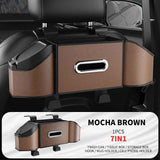 Mocha Brown Multifunctional Car Seat Back Storage Boxand Trash Can – PVC Leather Vehicle Hanging Organizer with Tissue Box Holder, Cup Holder, Phone Stand and Dual Hooks for Tidy Daily Commuting & Road Trip In Australia - Darrahopens