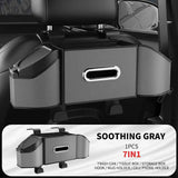 Soothing Gray Multifunctional Car Seat Back Storage Boxand Trash Can – PVC Leather Vehicle Hanging Organizer with Tissue Box Holder, Cup Holder, Phone Stand and Dual Hooks for Tidy Daily Commuting & Road Trip In Australia - Darrahopens