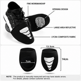 Beige Waterproof Windproof Cycling Shoe Covers & Long Half Rain Pants Set – 2 Pairs Nonslip Reflective Half Toe Shoe Covers and 1 Pair Quick Pull-On Adjustable Leg Covers 3XL for Commuting, Hiking and Outdoor Riding
