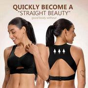 3XL Size Black Wireless Posture Support Sports Full Coverage Bra for Women – High Elastic Seamless Fitness Underwear with Adjustable Front Closure, Wide Straps and Back Compression Design, Comfortable & Breathable Everyday