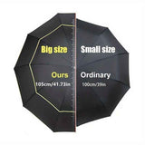 Wine Red Compact 3-Folding Automatic Golf Umbrella, 42 Inch Large Coverage Double Canopy with 10 Steel Windproof Ribs, Waterproof Impact Cloth for Men and Women, Outdoor Sports Sun & Rain Protection In Australia - Darrahopens