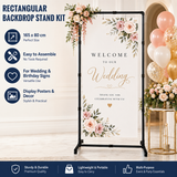 Black Square Backdrop Display Stand, Adjustable Display Rack, Flexible DIY Modular Frame and Easy Installation for Wedding Ceremony, Birthday Party, Banner Sign, Poster and Event Deco In Australia - Darrahopens