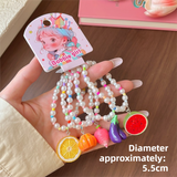 5-Piece Fruit Resin Hair Accessories Set with 5-Type Fruit Hair & Ear Clips, Hair Ties and Pearl Bracelet, Cute Colourful Summer Fruity Headwear Kit for Daily Wear, Party Styling and Girls Gift Giving In Australia - Darrahopens