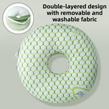 Green 30CM Round Ear Protection Pillow with Hole Design – Milk Silk Removable Cover and PP Cotton Core, Side Sleeper Pillow & Neck Support Cushion for Ear Pressure Relief
