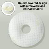 Gold 30CM Round Ear Protection Pillow with Hole Design – Milk Silk Removable Cover and PP Cotton Core, Side Sleeper Pillow & Neck Support Cushion for Ear Pressure Relief