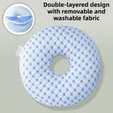 Blue 30CM Round Ear Protection Pillow with Hole Design – Milk Silk Removable Cover and PP Cotton Core, Side Sleeper Pillow & Neck Support Cushion for Ear Pressure Relief In Australia - Darrahopens