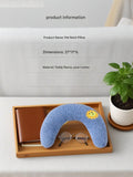 White Pet U-Shaped Pillow - Soft Teddy Velvet Neck Support Cushion for Dogs and Cats, Deep Sleep Aid with Embroidered Design, Lightweight and Comfortable Pet Bed Accessory