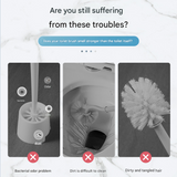 White and Black Disposable Toilet Brush with Wall Mount Holder set - No Touch Replacement System, 360 Degree Rotating Head with Built-in Cleaning Solution, Space Saving Bathroom Cleaner for Homes