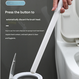 White and Black Disposable Toilet Brush with Wall Mount Holder set - No Touch Replacement System, 360 Degree Rotating Head with Built-in Cleaning Solution, Space Saving Bathroom Cleaner for Homes