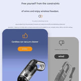 Cordless Handheld Vacuum Cleaner set -  USB Rechargeable Portable Car Vacuum with Detachable Nozzle, Lightweight Dust Buster for Car Interior, Home, Office and Pet Hair