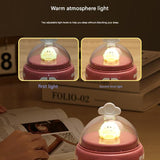 Pink-Hippo Mini Animal Desktop Vacuum Cleaner - USB Rechargeable, Night Light, 2-Speed Suction, Detachable & Washable - Portable Handheld Cleaner for Keyboard, Eraser Shavings, Desk