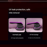 Purple Cordless Handheld Mite Removal Vacuum - UV Sanitising Light, High Suction, Auto Shut-Off Safety - Portable Cleaner for Bed, Sofa & Carpet