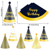 12-piece Kids Birthday Party Hats Set - Gold Pink and Black Paper Cone Hats with Pom Pom Tops, Fun Party Table Decorations, Celebration Accessories for Birthday Events and Themed Gatherings