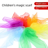 6-piece 60*60 cm(Red and Pink and Yellow and Green and Blue and Purple) Kids Magic Scarf Set -  Colourful Chiffon Dance Scarves for Performance Play, Lightweight Rainbow Juggling Scarves, Creative Movement and Party Game Props