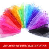6-piece 60*60 cm(Red and Pink and Yellow and Green and Blue and Purple) Kids Magic Scarf Set -  Colourful Chiffon Dance Scarves for Performance Play, Lightweight Rainbow Juggling Scarves, Creative Movement and Party Game Props