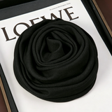 Black 90 x 90cm Women Solid Colour Square Scarf - Lightweight Polyester Head Scarf and Shawl Wrap, Soft Casual Neck Scarf for Travel, Hair Styling and Everyday Layering