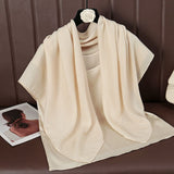 Beige 90 x 90cm Women Solid Colour Square Scarf - Lightweight Polyester Head Scarf and Shawl Wrap, Soft Casual Neck Scarf for Travel, Hair Styling and Everyday Layering