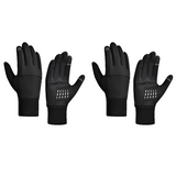 2 Pairs Black M size Winter Cycling Gloves Set - Windproof Thermal Touchscreen Sports Gloves with Water Resistant Design for Cycling, Running, Skiing and Outdoor Activities