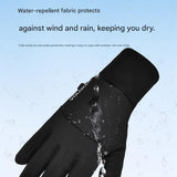 2 Pairs Black M size Winter Cycling Gloves Set - Windproof Thermal Touchscreen Sports Gloves with Water Resistant Design for Cycling, Running, Skiing and Outdoor Activities
