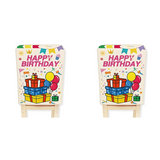 2 pcs Cartoon half chair covers birthday（Happy birthday*2）  - Stretch Dining Chair Back Cover with Gift Print Decorative Slipcover for Birthday Party Home Dining Room Decoration chair back covers party