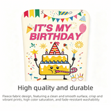 4 pcs Cartoon half chair covers birthday(Happy birthday*3 and It's my birthday*1) - Stretch Dining Chair Back Cover with Gift Print Decorative Slipcover for Birthday Party Home Dining Room Decoration chair back covers party