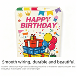 4 pcs Cartoon half chair covers birthday(Happy birthday*3 and It's my birthday*1) - Stretch Dining Chair Back Cover with Gift Print Decorative Slipcover for Birthday Party Home Dining Room Decoration chair back covers party