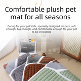 Green M size Luxury Plush Pet Sleeping Mat, Thickened Warm Pet Bed Cushion for Dogs and Cats, Soft Fabric Pet Sofa Pad with Non-Slip Waterproof Base