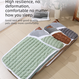 Green L size Luxury Plush Pet Sleeping Mat, Thickened Warm Pet Bed Cushion for Dogs and Cats, Soft Fabric Pet Sofa Pad with Non-Slip Waterproof Base
