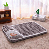 Grey L size Luxury Plush Pet Sleeping Mat, Thickened Warm Pet Bed Cushion for Dogs and Cats, Soft Fabric Pet Sofa Pad with Non-Slip Waterproof Base