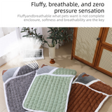Grey L size Luxury Plush Pet Sleeping Mat, Thickened Warm Pet Bed Cushion for Dogs and Cats, Soft Fabric Pet Sofa Pad with Non-Slip Waterproof Base
