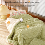 2-piece S size Green Pet Winter Comfort Bundle – 50*36cm Plush Pet Blanket and 40*25cm Thickened Pet Sleeping Bed Set for Dogs and Cats, Double-Sided Warm Blanket with Soft Plush Bed Cushion