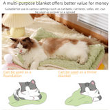 2-piece M size Green Pet Winter Comfort Bundle – 55*45cm Plush Pet Blanket and 50*35cm Thickened Pet Sleeping Bed Set for Dogs and Cats, Double-Sided Warm Blanket with Soft Plush Bed Cushion