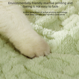 2-piece M size Green Pet Winter Comfort Bundle – 55*45cm Plush Pet Blanket and 50*35cm Thickened Pet Sleeping Bed Set for Dogs and Cats, Double-Sided Warm Blanket with Soft Plush Bed Cushion