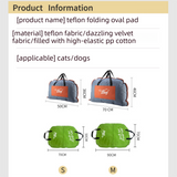 Khaki S size Portable Foldable Pet Bed Mat – Waterproof Travel Dog Bed and Cat Cushion with Carry Handles, Removable Washable Cover, Plush Comfort Padding for Indoor and Outdoor Use