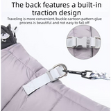 Grey L size Winter Dog Jumpsuit Coat – Waterproof Four-Leg Pet Jacket with Reflective Harness Clip, Windproof Warm Padded Puppy Snowsuit, Adjustable Polyester Dog Clothing for Small to Medium Dogs
