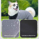 Orange L size Winter Dog Jumpsuit Coat – Waterproof Four-Leg Pet Jacket with Reflective Harness Clip, Windproof Warm Padded Puppy Snowsuit, Adjustable Polyester Dog Clothing for Small to Medium Dogs