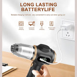 8-piece Black Handheld Cordless Vacuum Cleaner & Air Duster 2-in-1(2 x 2000mAh), Portable Car and Home Cleaning Vacuum with Digital Display